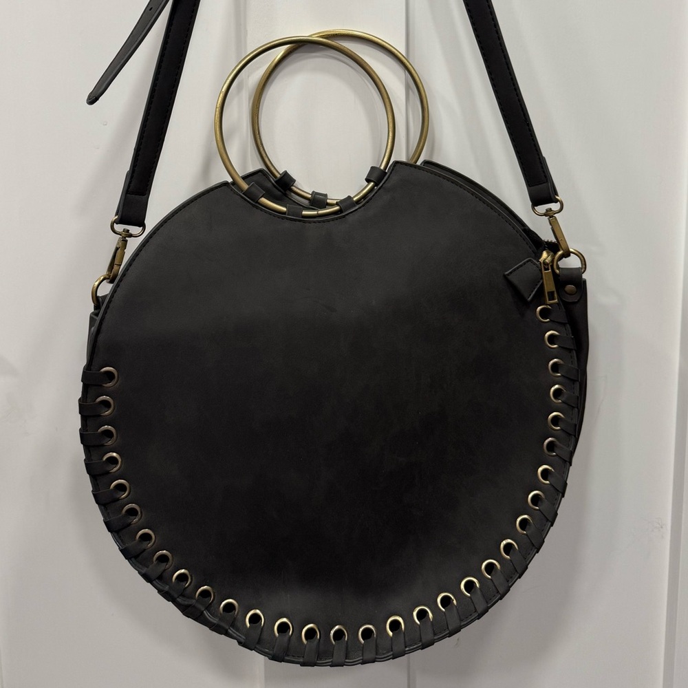 Anthropologie Marla Stitched Circle Crossbody Bag